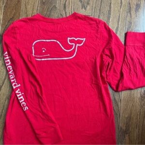 Vineyard Vines Kids Bright Red Long Sleeve Tee